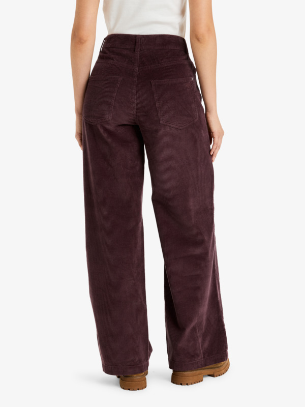 6 Surf On Cloud Cord - Corduroy Wide Leg Trousers for Women Red ERJNP03678 Roxy