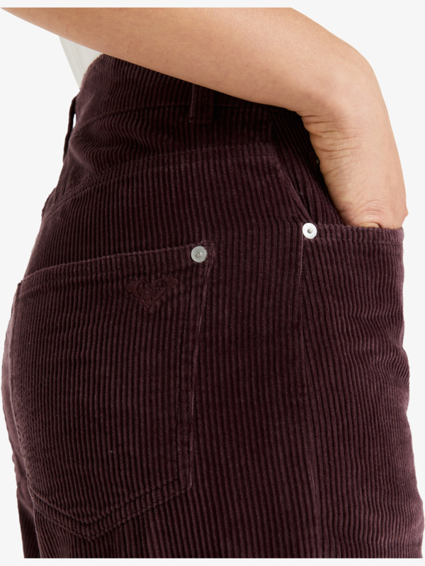 7 Surf On Cloud Cord - Corduroy Wide Leg Trousers for Women Red ERJNP03678 Roxy