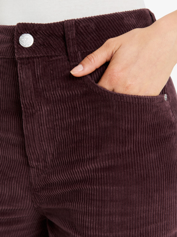 8 Surf On Cloud Cord - Corduroy Wide Leg Trousers for Women Red ERJNP03678 Roxy