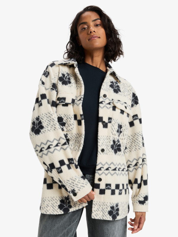 8 Morning Crush Shacket - Fleece Shacket for Women Beige ERJPF03214 Roxy