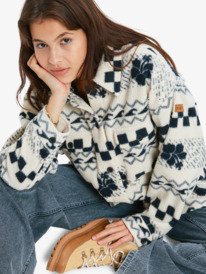 1 Morning Crush Shacket - Fleece Shacket for Women Beige ERJPF03214 Roxy