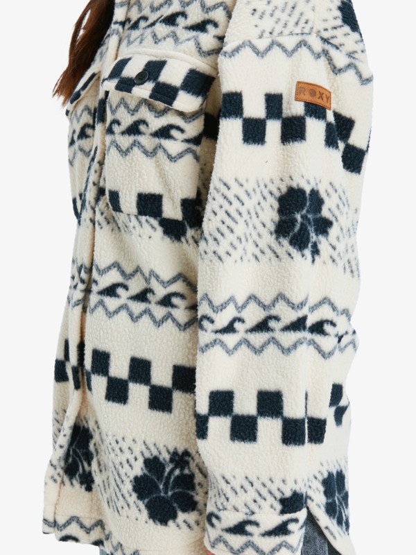 4 Morning Crush Shacket - Fleece Shacket for Women Beige ERJPF03214 Roxy