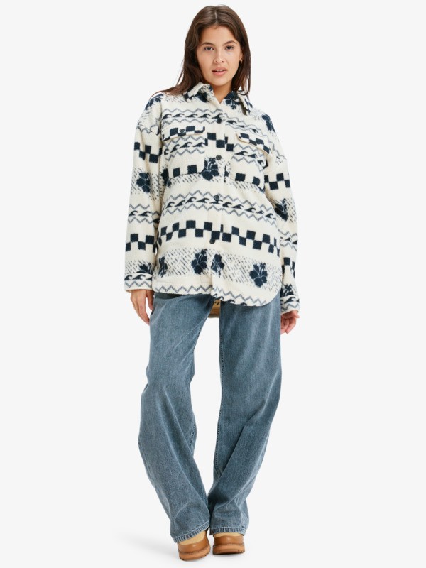 5 Morning Crush Shacket - Fleece Shacket for Women Beige ERJPF03214 Roxy