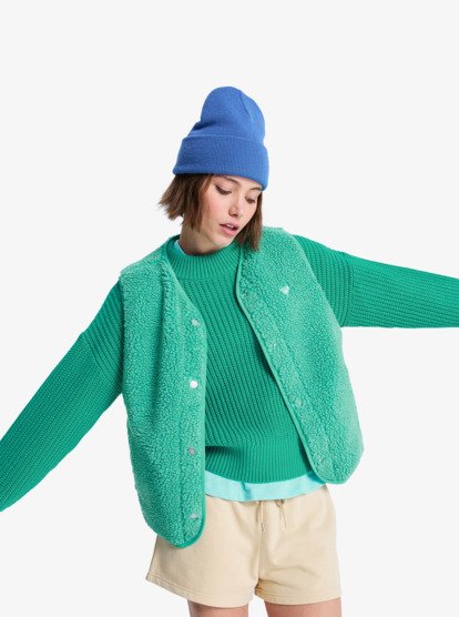 Iconic Town - Sherpa Polar Fleece Vest for Women  ERJPF03235