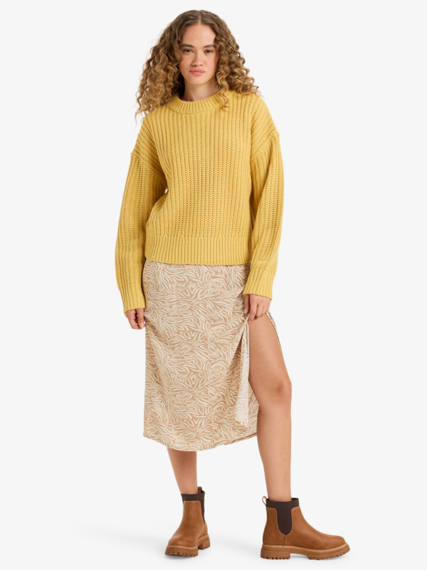 3 Coming Home - Crew Neck Jumper for Women Yellow ERJSW03666 Roxy