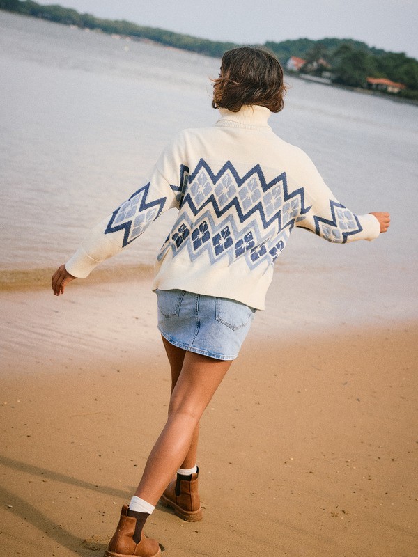 1 Saltwater Lover - Turtleneck Jumper for Women White ERJSW03673 Roxy