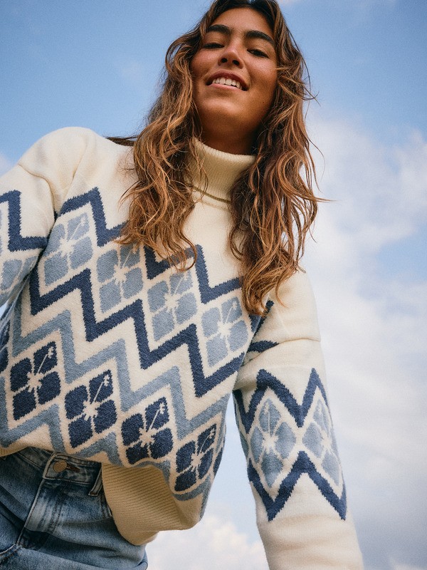 0 Saltwater Lover - Turtleneck Jumper for Women White ERJSW03673 Roxy