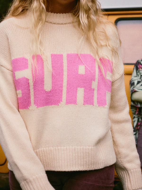 3 Exploring Heart - Crew Neck Jumper for Women Beige ERJSW03674 Roxy