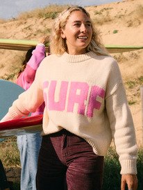 0 Exploring Heart - Crew Neck Jumper for Women Beige ERJSW03674 Roxy