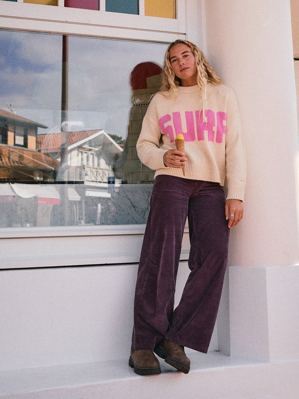 1 Exploring Heart - Crew Neck Jumper for Women Beige ERJSW03674 Roxy