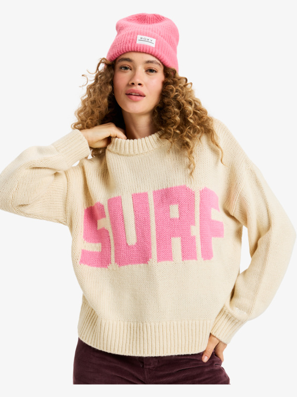 4 Exploring Heart - Crew Neck Jumper for Women Beige ERJSW03674 Roxy