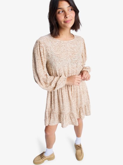 Paradise Breeze - Long Sleeve Round Neckline Mini Dress for Women  ERJWD03921