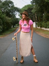 1 Sense Of Secret - Midi Slip Skirt for Women Beige ERJWK03186 Roxy