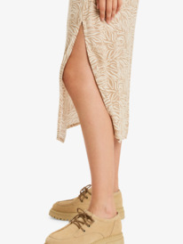 6 Sense Of Secret - Midi Slip Skirt for Women Beige ERJWK03186 Roxy