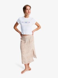 4 Sense Of Secret - Midi Slip Skirt for Women Beige ERJWK03186 Roxy
