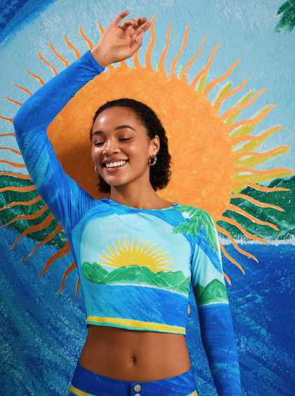 Atlas - Long Sleeves Crop Surf Top for Women  ERJWR03847