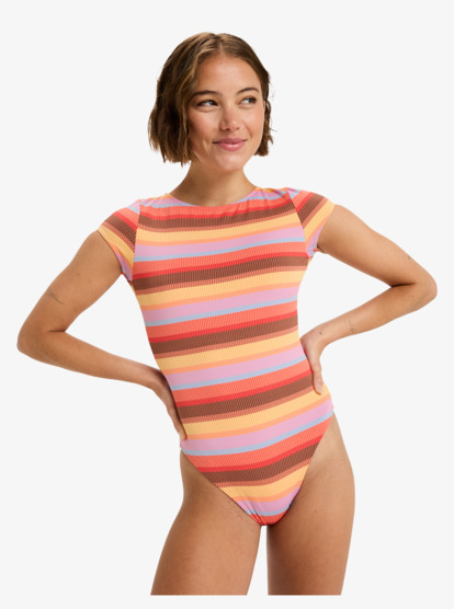 Sunset Stripe - Cap Sleeves One-Piece for Women  ERJWR03877