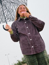 0 Kick Back Washed - Oversized Corduroy Jacket for Women Red ERJWT03697 Roxy