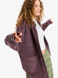 6 Kick Back Washed - Oversized Corduroy Jacket for Women Red ERJWT03697 Roxy