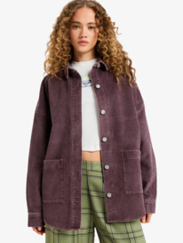 1 Kick Back Washed - Oversized Corduroy Jacket for Women Red ERJWT03697 Roxy