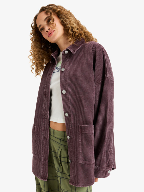 2 Kick Back Washed - Oversized Corduroy Jacket for Women Red ERJWT03697 Roxy