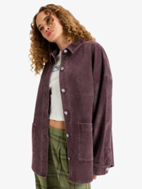 2 Kick Back Washed - Oversized Corduroy Jacket for Women Red ERJWT03697 Roxy