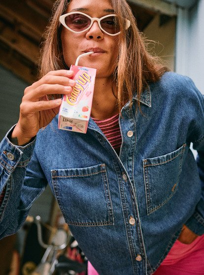 Another Reflect - Long Sleeve Denim Shirt for Women  ERJWT03704