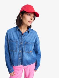 4 Another Reflect - Long Sleeve Denim Shirt for Women Blue ERJWT03704 Roxy