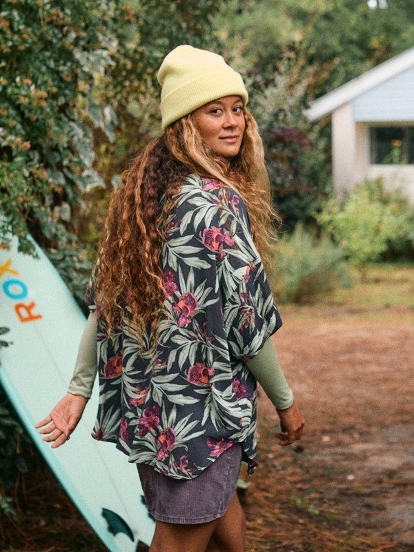 2 Beachy Nostalgia Crinkle - Short Sleeve Shirt for Women Black ERJWT03716 Roxy