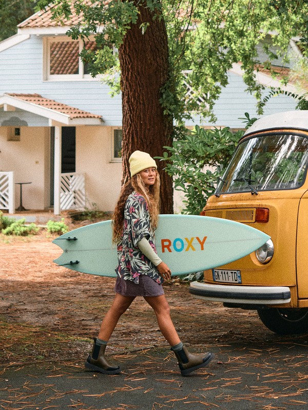 1 Beachy Nostalgia Crinkle - Short Sleeve Shirt for Women Black ERJWT03716 Roxy