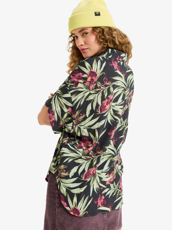 6 Beachy Nostalgia Crinkle - Short Sleeve Shirt for Women Black ERJWT03716 Roxy