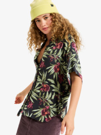 4 Beachy Nostalgia Crinkle - Short Sleeve Shirt for Women Black ERJWT03716 Roxy