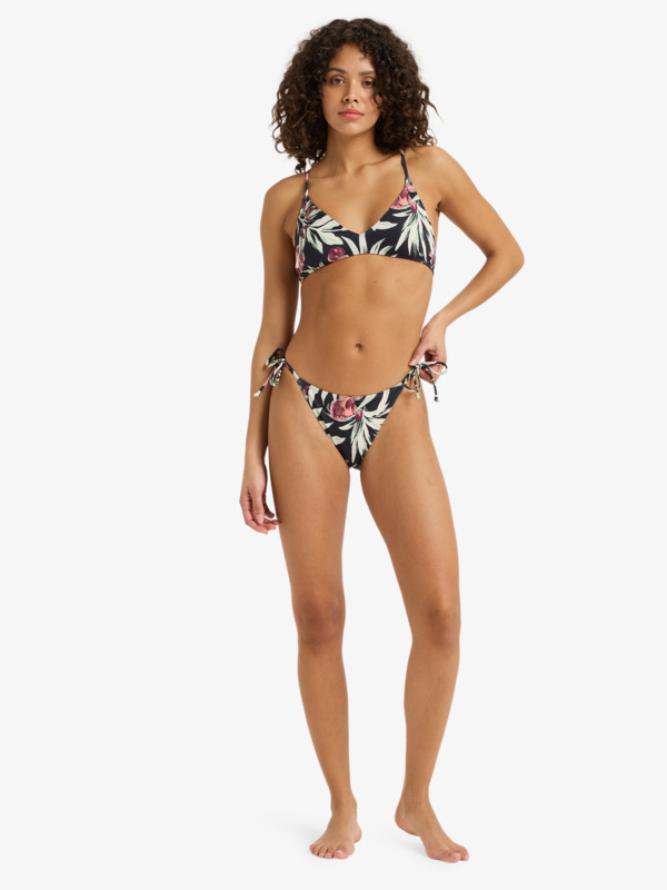 2 Pt Beach Classics Strappy Bra - Bikini Top for Women Black ERJX305558 Roxy