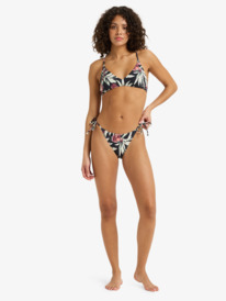 2 Pt Beach Classics Strappy Bra - Bikini Top for Women Black ERJX305558 Roxy