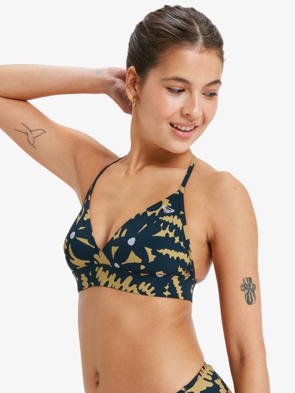 1 Roxy Active Tri - Triangle Bikini Top for Women Black ERJX305569 Roxy