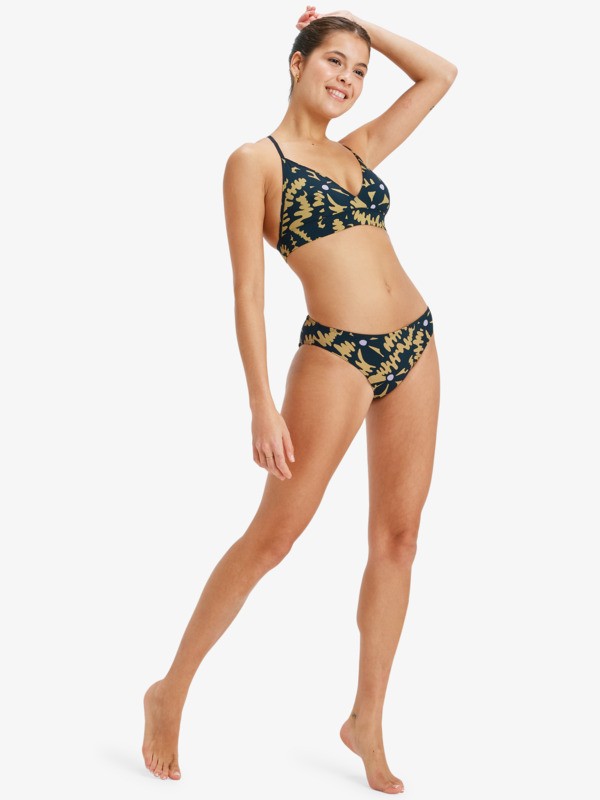 3 Roxy Active Tri - Triangle Bikini Top for Women Black ERJX305569 Roxy