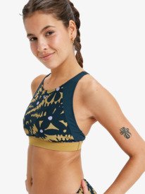 1 Roxy Active Crop Top - Bikini Top for Women Black ERJX305571 Roxy