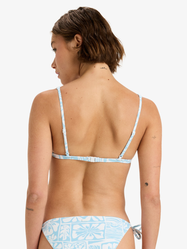 4 Flowers Wave Elongated Tikitri - Triangle Bikini Top for Women Blue ERJX305574 Roxy