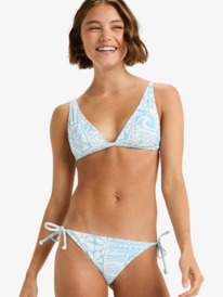 0 Flowers Wave Elongated Tikitri - Triangle Bikini Top for Women Blue ERJX305574 Roxy