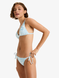 1 Flowers Wave Elongated Tikitri - Triangle Bikini Top for Women Blue ERJX305574 Roxy