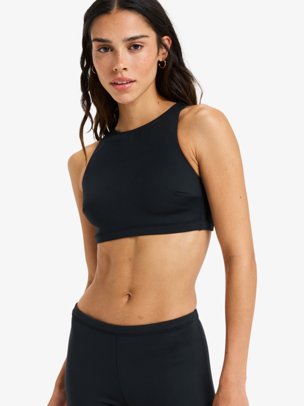 0 Roxy Pro Wave Crop Top Sd - Bikini Top for Women Black ERJX305582 Roxy