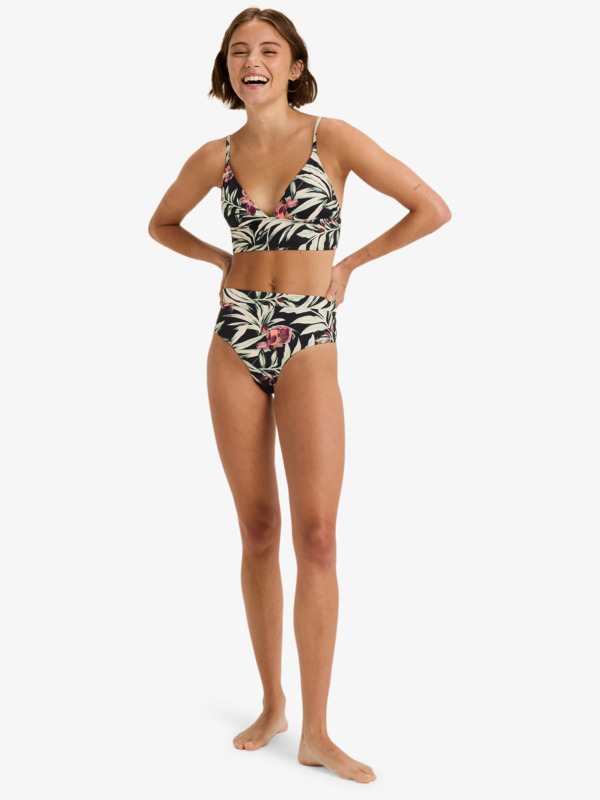 2 Pt Beach Classics Tank Tri - Triangle Bikini Top for Women Black ERJX305585 Roxy