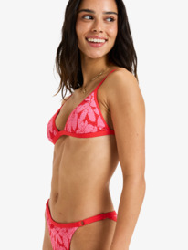 1 Khloe Mini Fixed Tri - Triangle Bikini Top for Women Red ERJX305588 Roxy