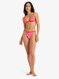 2 Khloe Mini Fixed Tri - Triangle Bikini Top for Women Red ERJX305588 Roxy