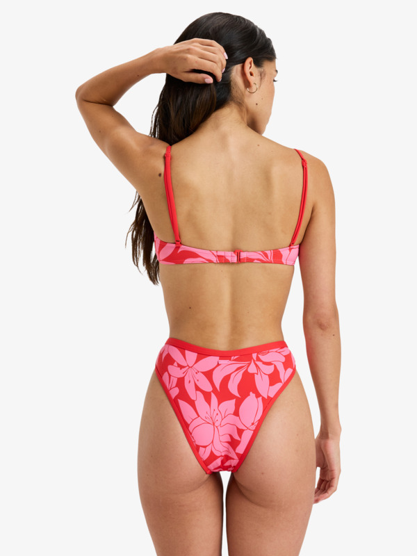 4 Khloe Basic Bralette - Bikini Top for Women Red ERJX305589 Roxy