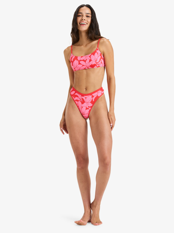 3 Khloe Basic Bralette - Bikini Top for Women Red ERJX305589 Roxy