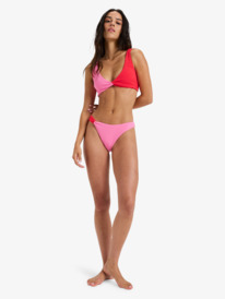 3 Lagos High Leg Cheeky - Bikini Bottoms for Women Red ERJX405113 Roxy