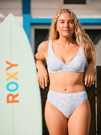 0 Flowers Wave Mid Waist Mod - Bikini Bottoms for Women Blue ERJX405125 Roxy