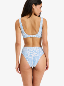 6 Flowers Wave Mid Waist Mod - Bikini Bottoms for Women Blue ERJX405125 Roxy