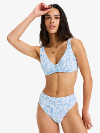 3 Flowers Wave Mid Waist Mod - Bikini Bottoms for Women Blue ERJX405125 Roxy